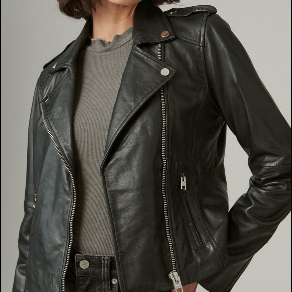 Lucky Brand Leather Moto Jacket BNWT